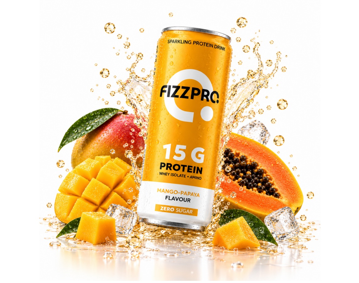 FIZZPRO Mango-Papaya — газирана напитка с 15 g суроватъчен протеин